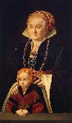 unknow artist Portrait of a Lady with her daughter oil painting reproduction